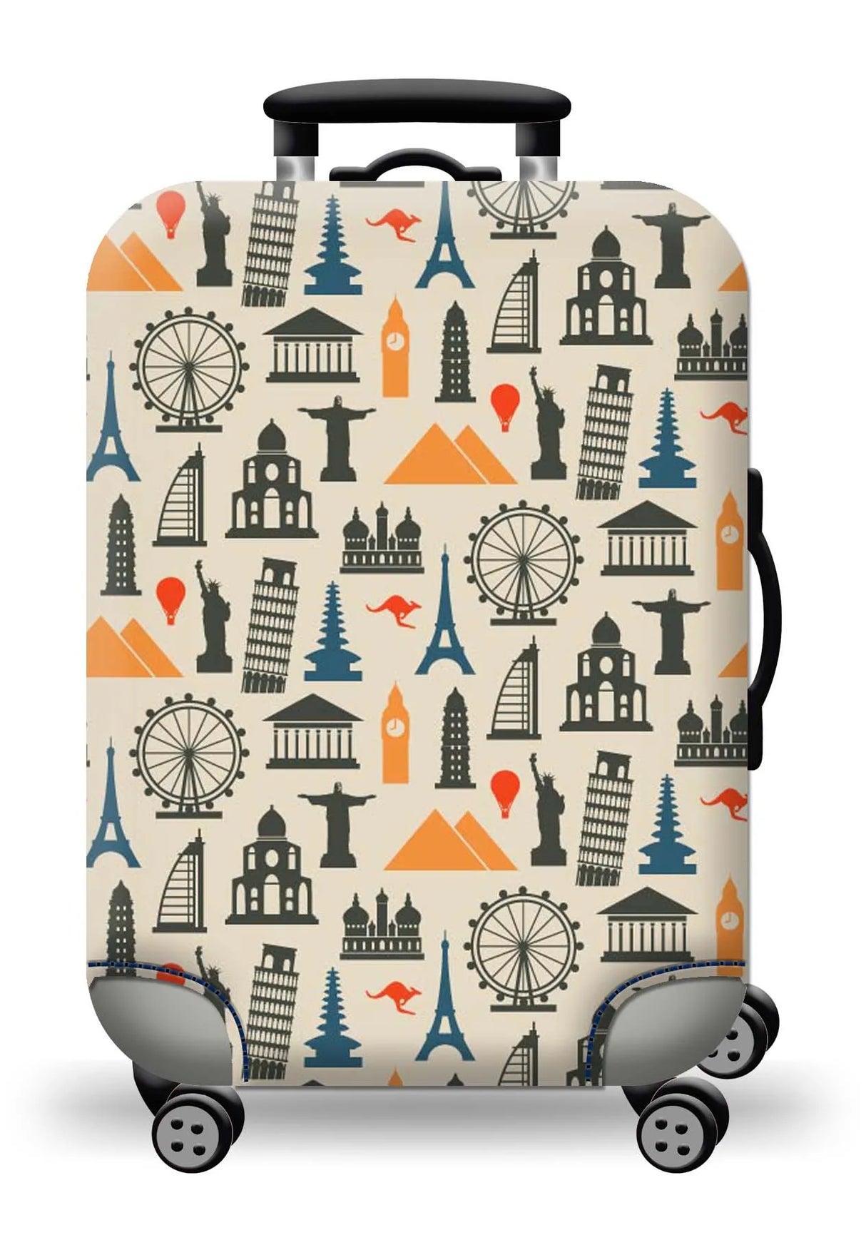 Housse de protection pour valise à roulette cabine ou XL motif paris