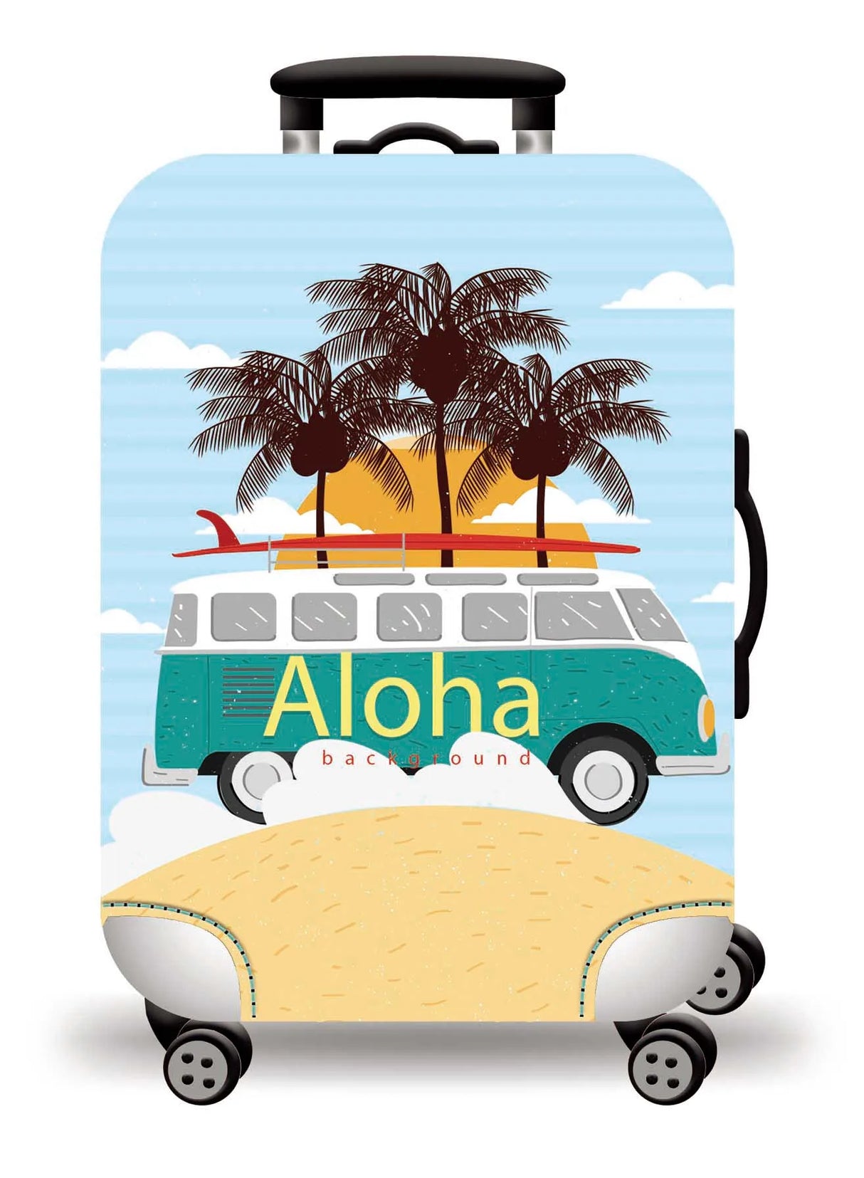 Housse de protection pour valise à roulette cabine ou XL motif aloha