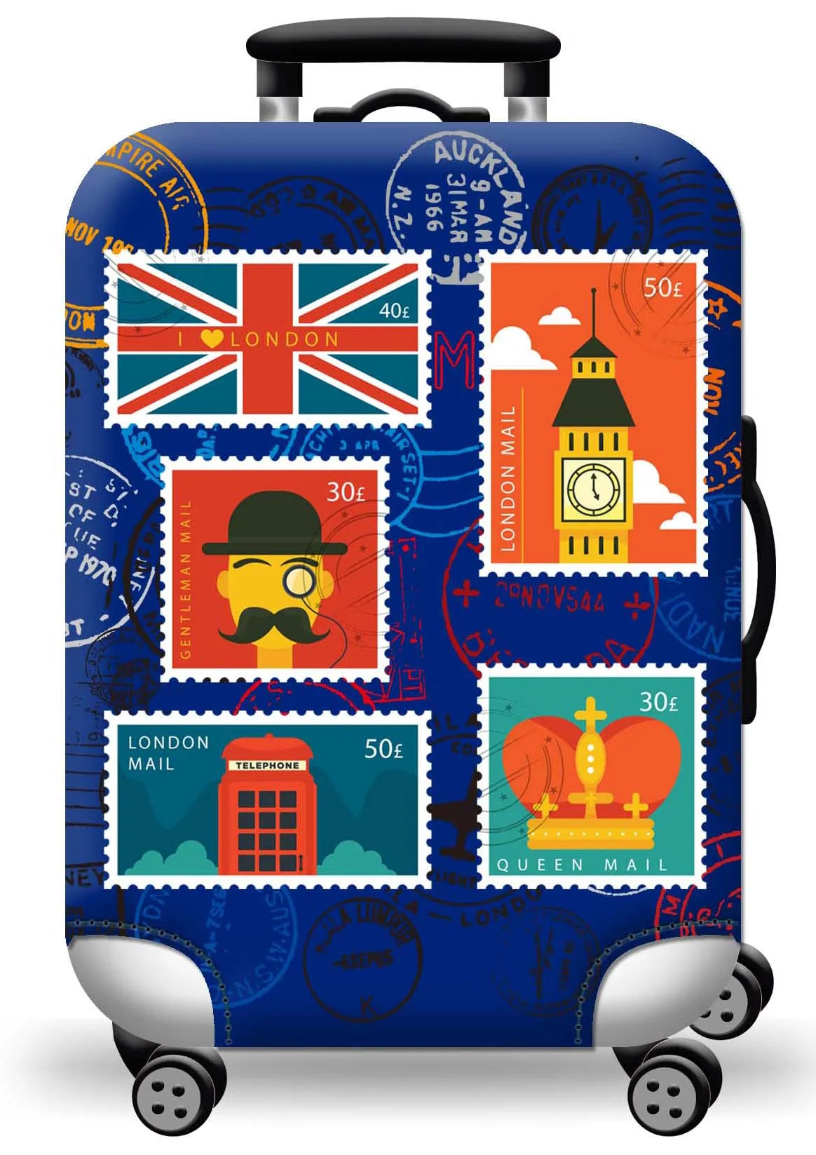 Housse de protection pour valise à roulette cabine ou XL motif uk