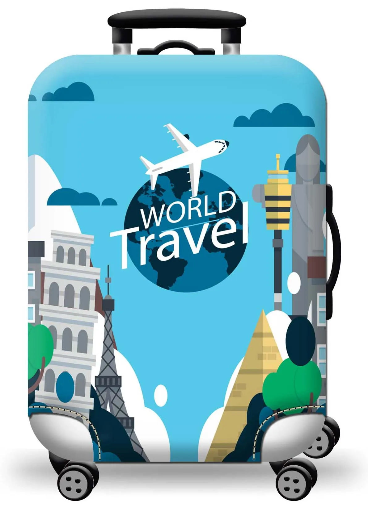 Housse de protection pour valise à roulette cabine ou XL motif voyage