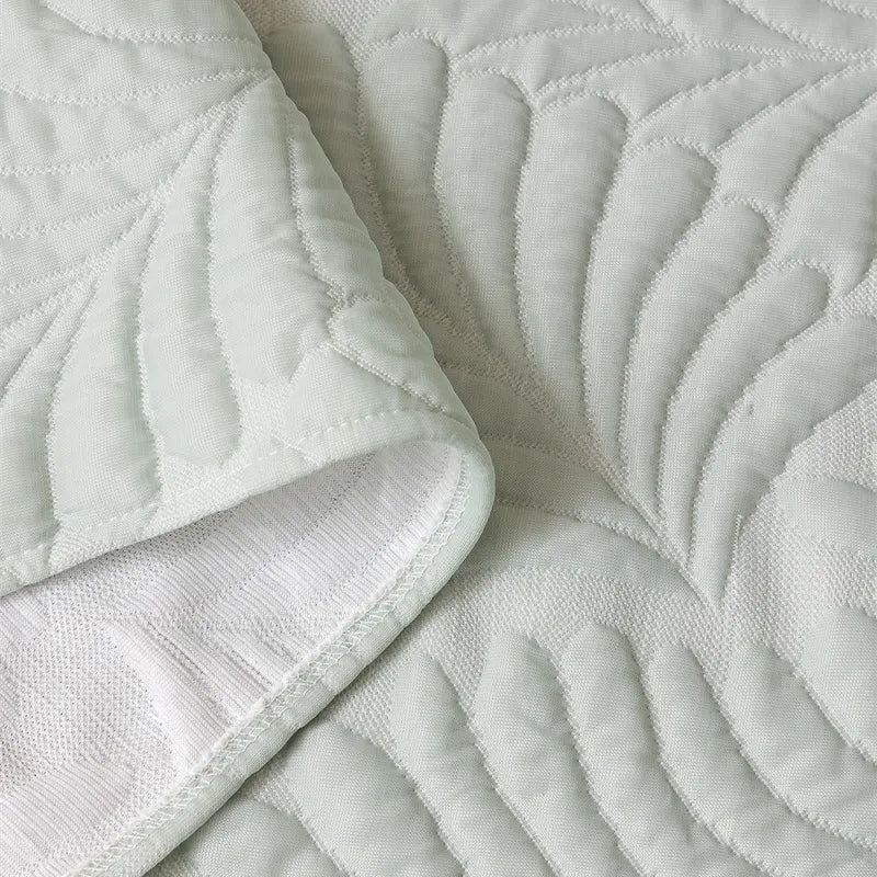 Plaid Jeté de canapé grande taille XXL anti griffures texture feuille d'hibiscus gris