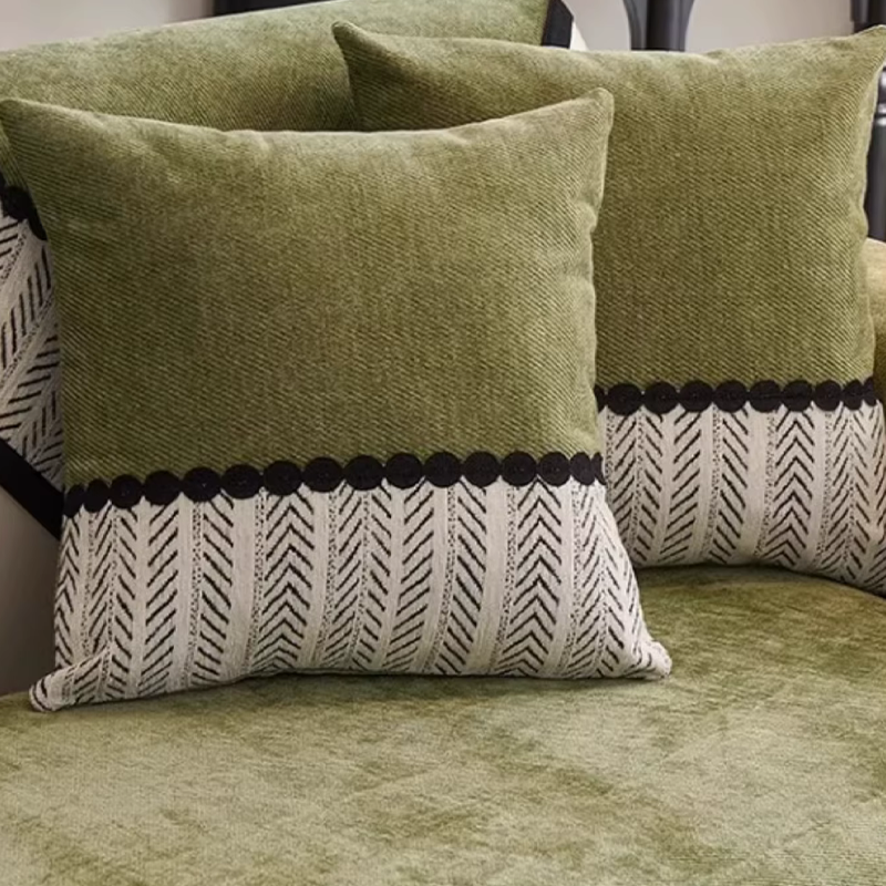 taie d'oreillers vert