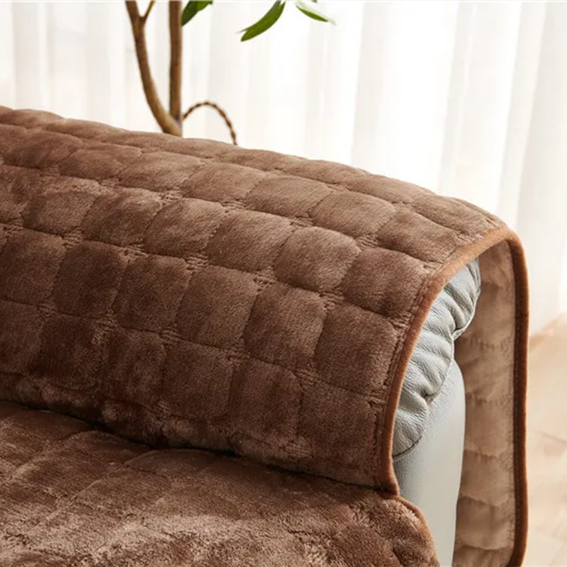 accoudoir velours flanelle marron