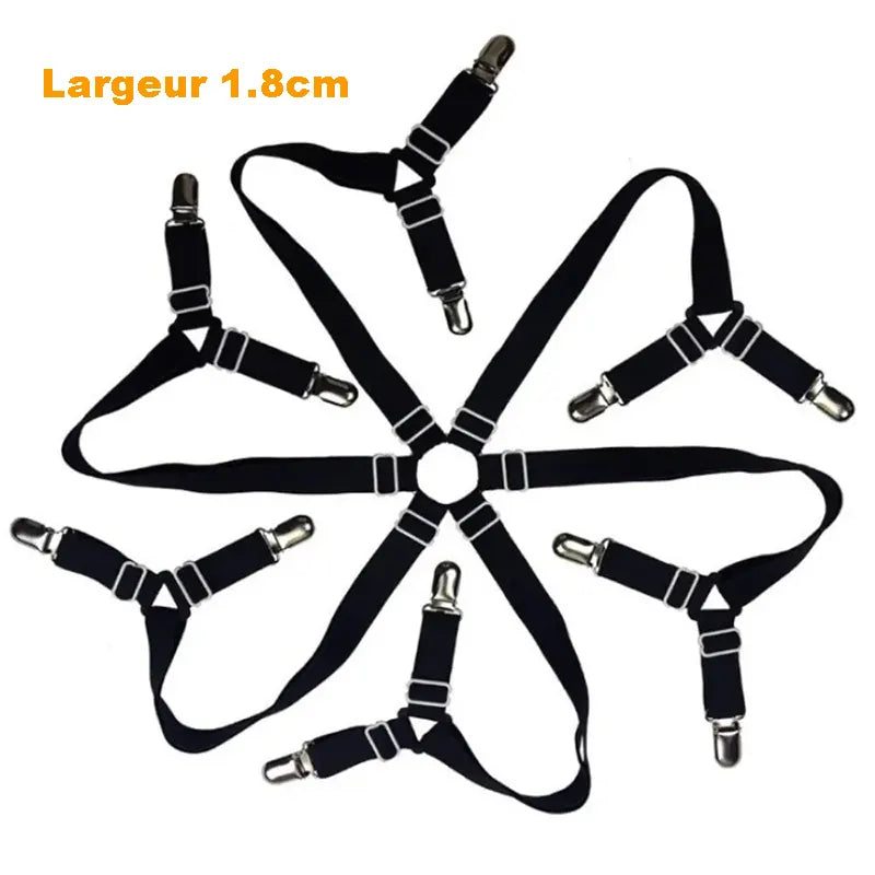 Attaches élastiques pour housses de canapé anti glisse noir 1.8
