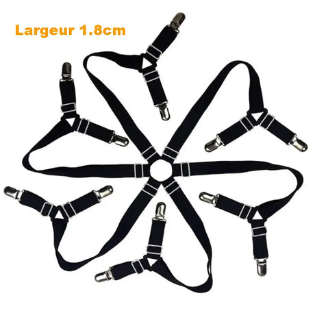 Attaches élastiques pour housses de canapé anti glisse noir 1.8