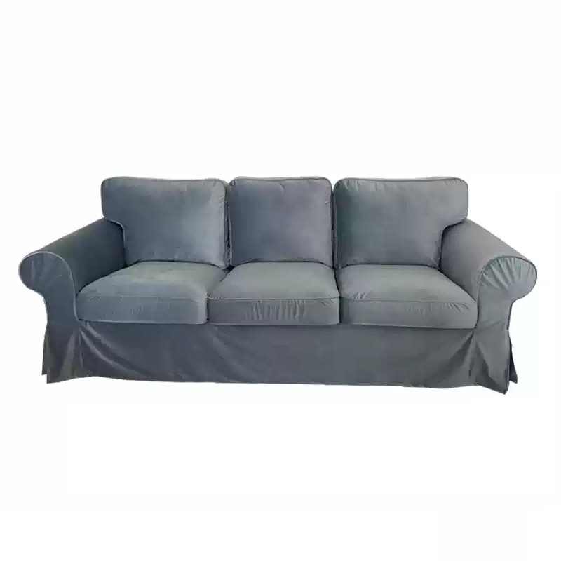 Housse canapé IKEA EKTORP luxe haut de gamme velours gris anthracite