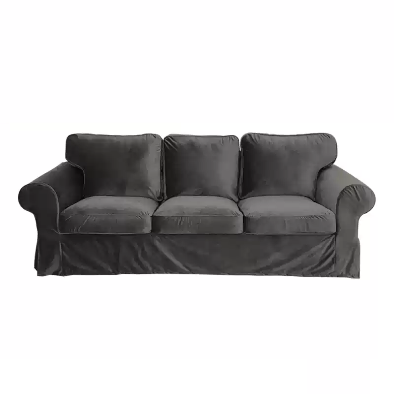 Housse canapé IKEA EKTORP luxe haut de gamme velours gris foncé