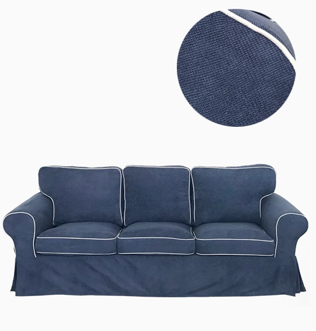 Housse canapé IKEA EKTORP velours strié renforcé bleue marine