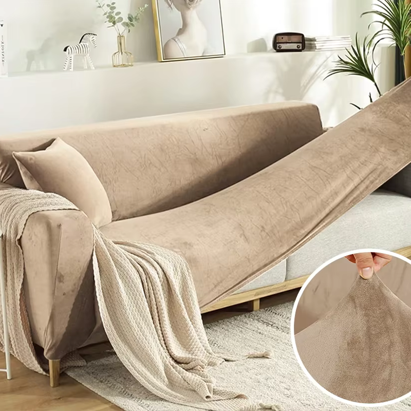 Housse de canapé extensible velours doux et chaleureux