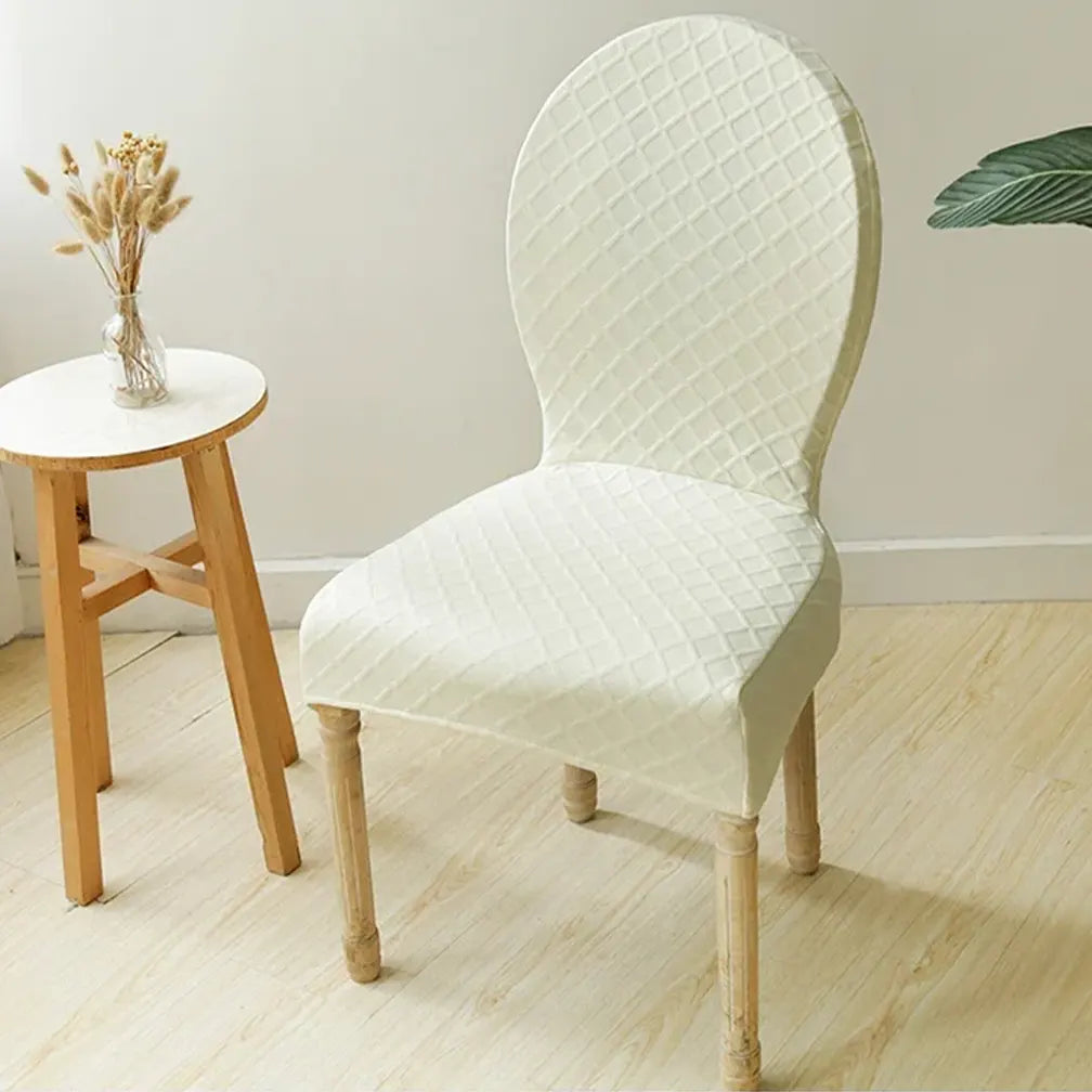 Housse de chaise baroque extensible anti griffes écru