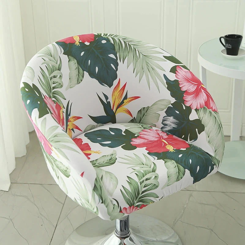 Housse de chaise de bar gabin grand dossier incurvé lycra