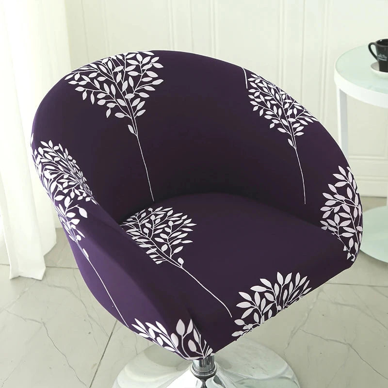 Housse de chaise de bar gabin grand dossier incurvé lycra violet