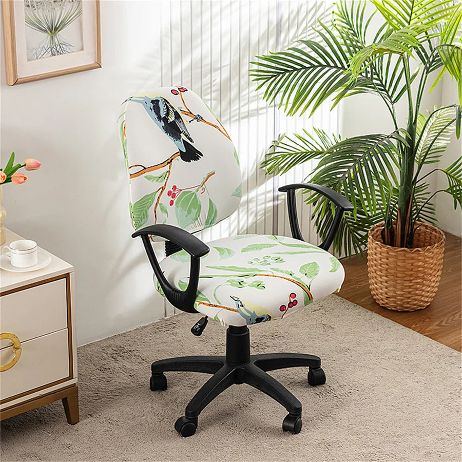 Housse de chaise de bureau extensible moderne tissu imprimé motif 5