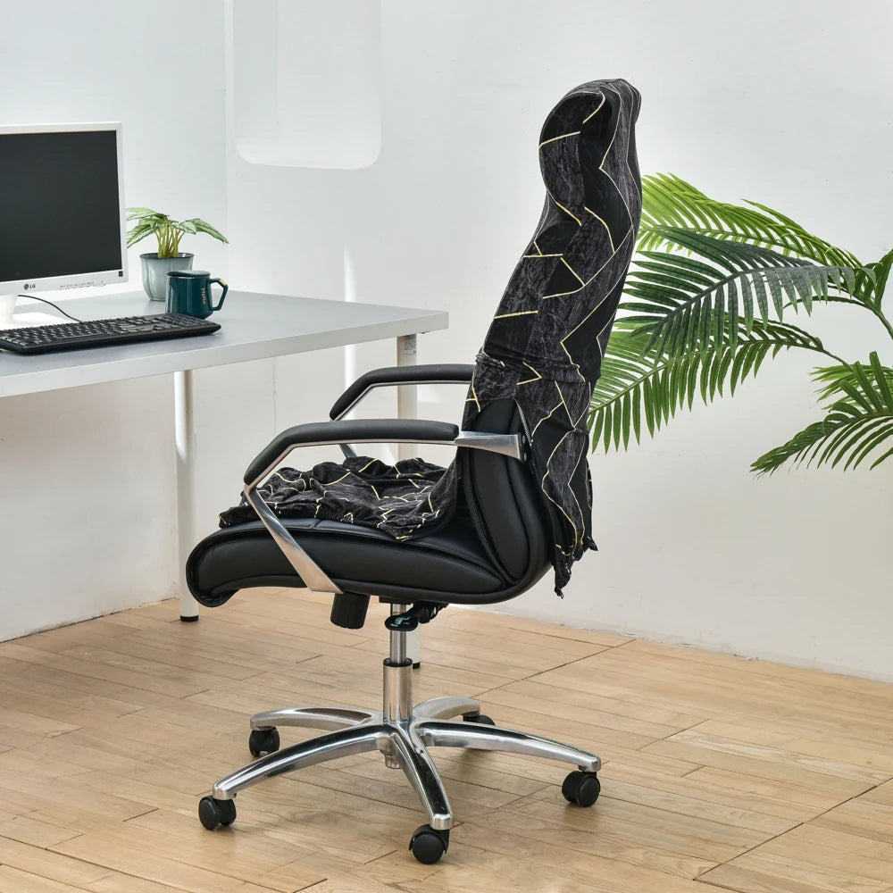Housse de chaise de bureau extensible vue de profil