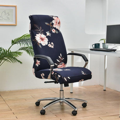 Housse de chaise de bureau motif floral