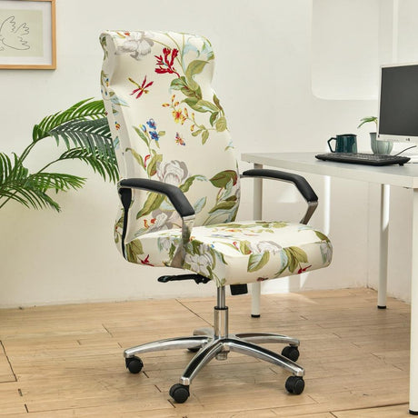 Housse de chaise de bureau motif floral