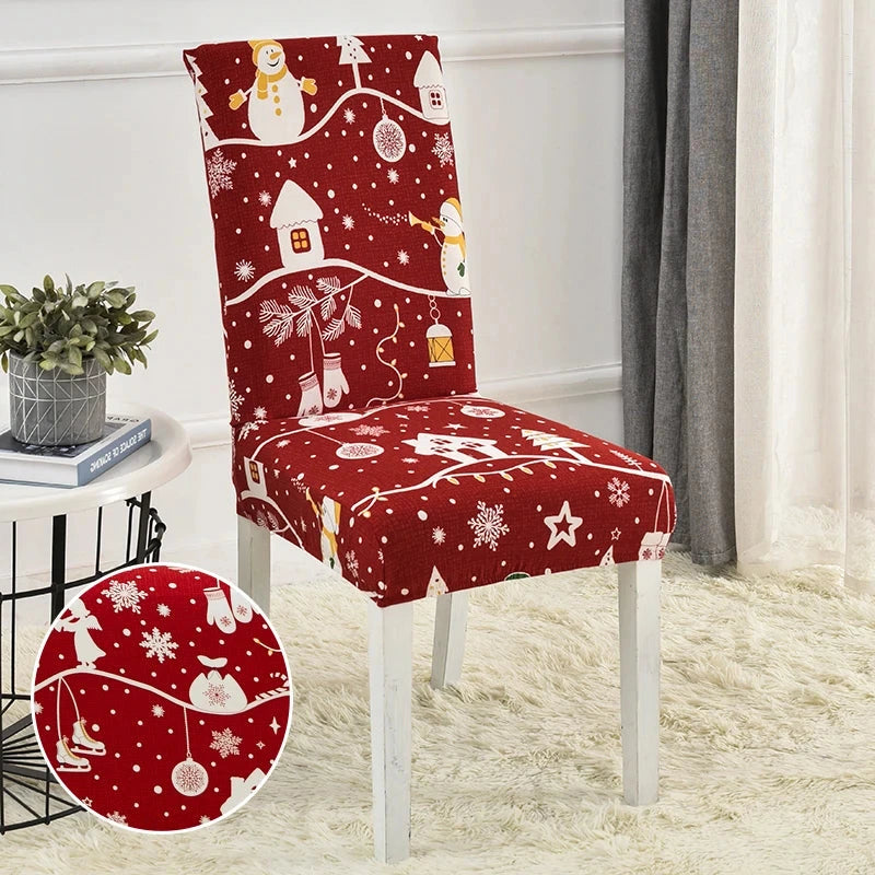 Housse de chaise de salle à manger spécial noël motif 3