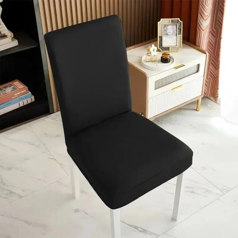 Housse de chaise imperméable simili cuir hydrofuge noir