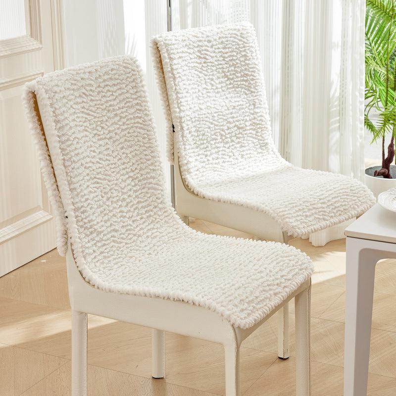 Housse de chaise luxe antidérapante pure laine blanche