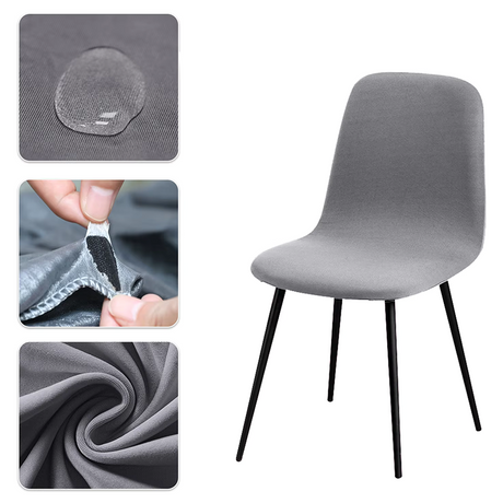 Housse de chaise scandinave petit dossier lycra imperméable argent