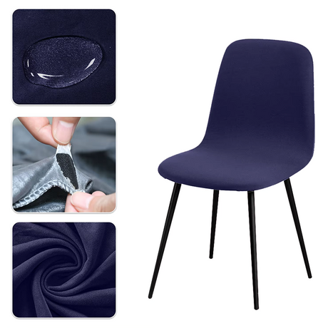 Housse de chaise scandinave petit dossier lycra imperméable bleue marine