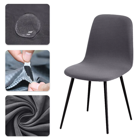 Housse de chaise scandinave petit dossier lycra imperméable gris