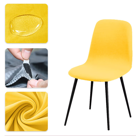 Housse de chaise scandinave petit dossier lycra imperméable jaune