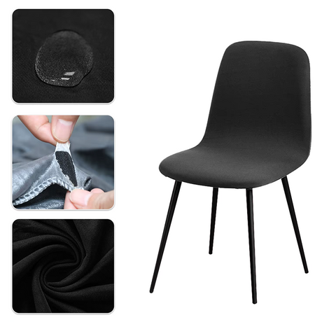 Housse de chaise scandinave petit dossier lycra imperméable noir