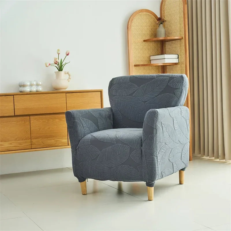 Housse de fauteuil club velours hibiscus vue de profil