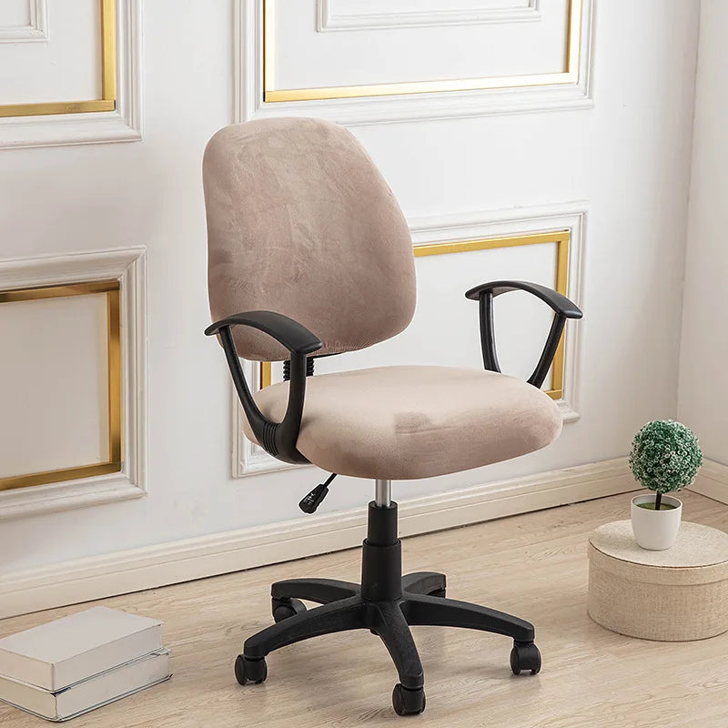 Housse pour petite chaise de bureau extensible en velours