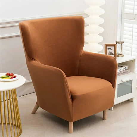 Housse fauteuil à oreilles IKEA OSKARSHAMN velours Ambre