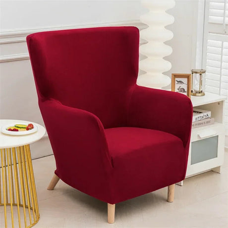 Housse fauteuil à oreilles IKEA OSKARSHAMN velours Bordeaux