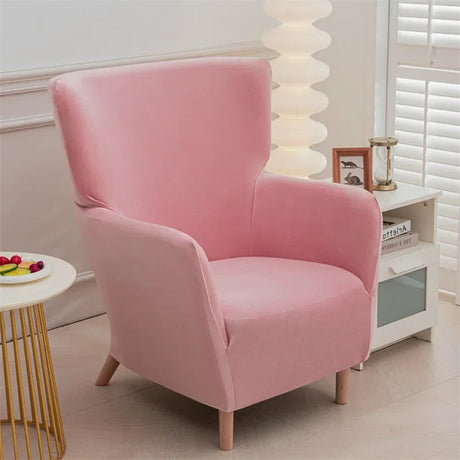 Housse fauteuil à oreilles IKEA OSKARSHAMN velours Rose
