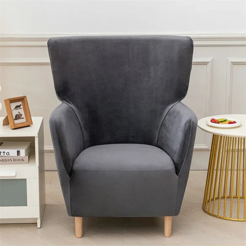 Housse fauteuil à oreilles IKEA OSKARSHAMN velours de face