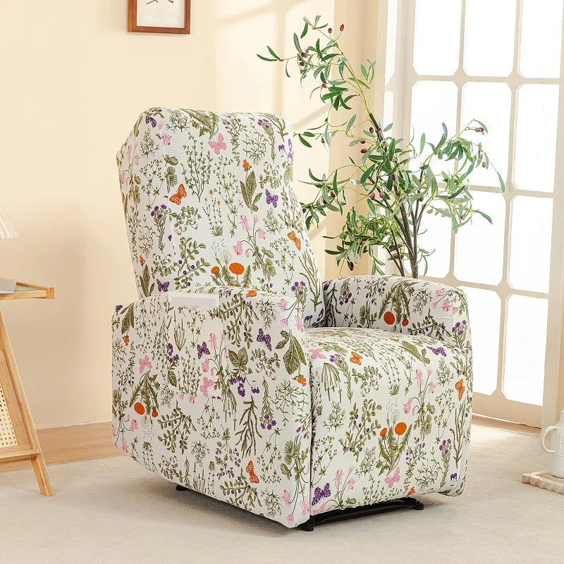 Housse fauteuil relax relevable électrique dossier long motif 2