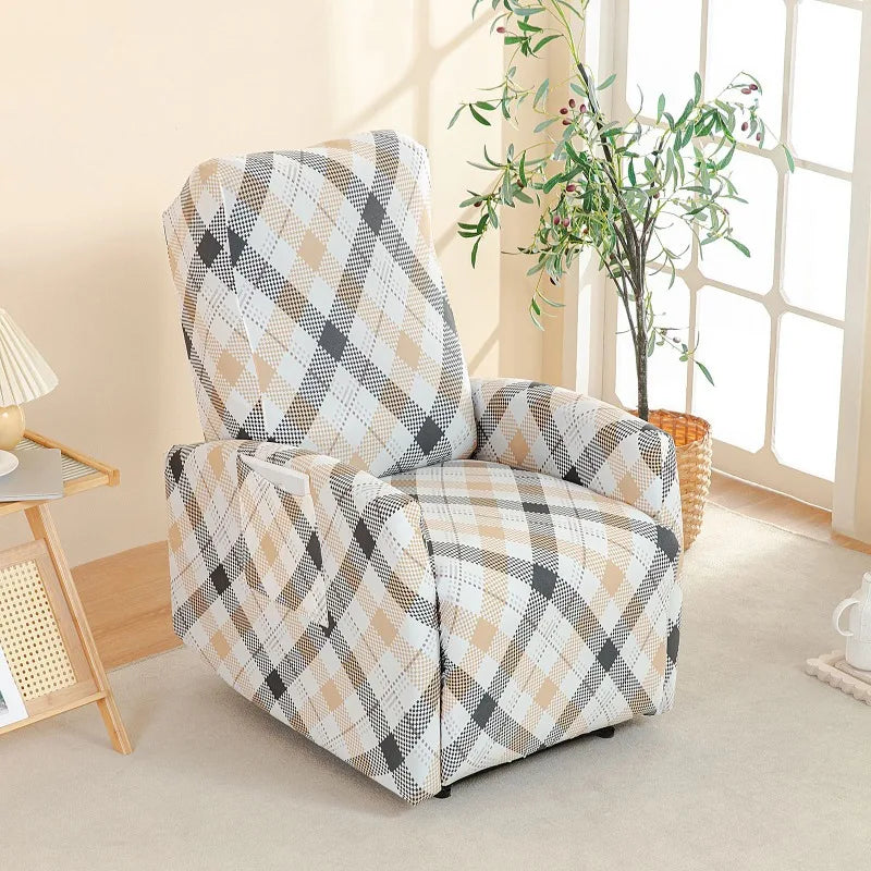 Housse fauteuil relax relevable électrique dossier long motif imprimé 13