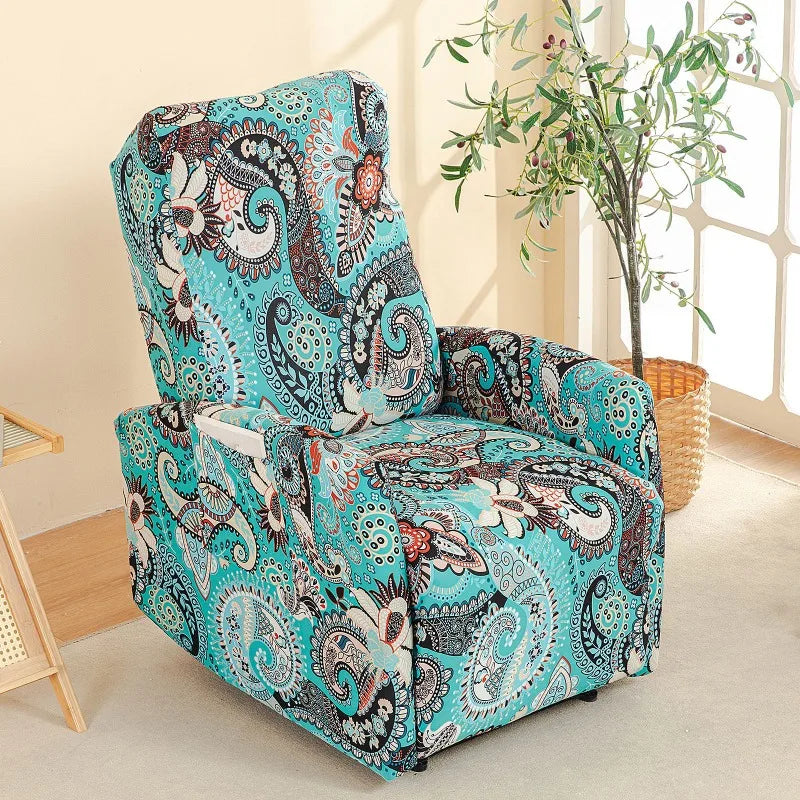 Housse fauteuil relax relevable électrique dossier long motif imprimé 18
