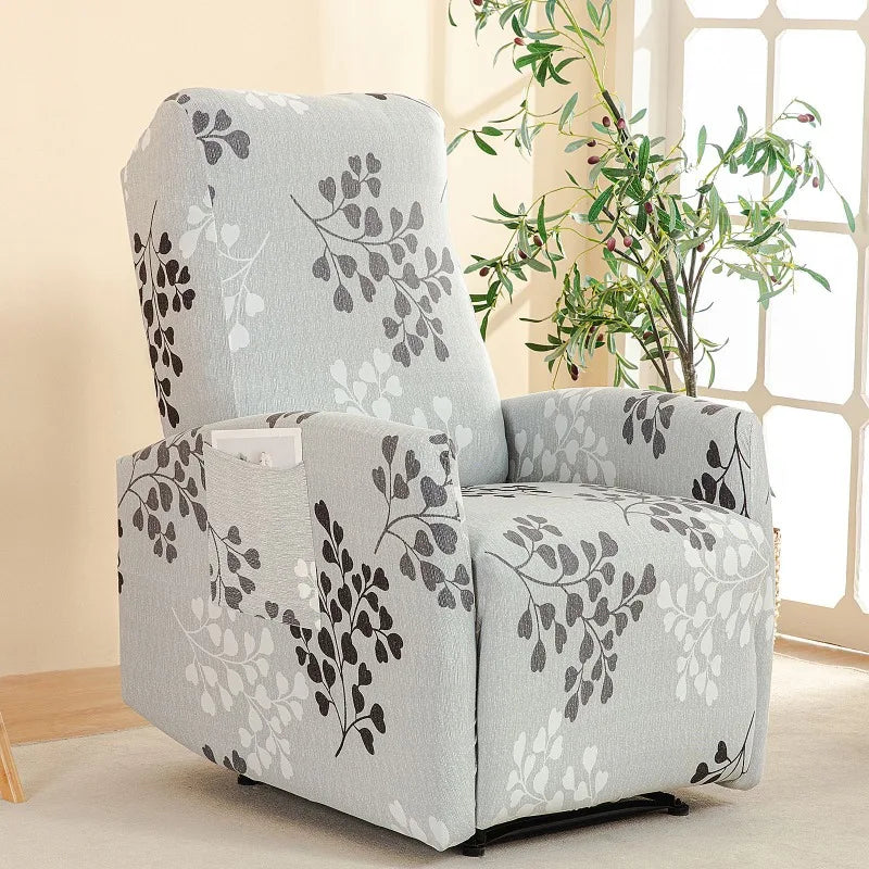 Housse fauteuil relax relevable électrique dossier long motif imprimé 5