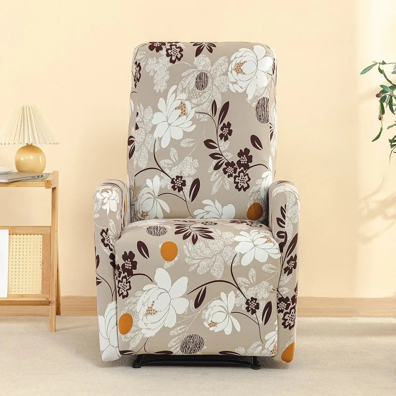 Housse fauteuil relax relevable électrique dossier long motif imprimé 7 face