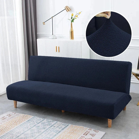 Housse pour canapé-lit, clic-clac, canapé sans accoudoirs bleue marine