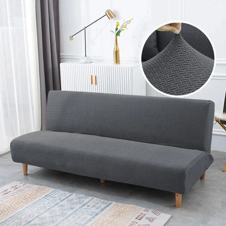 Housse pour canapé-lit, clic-clac, canapé sans accoudoirs damassé