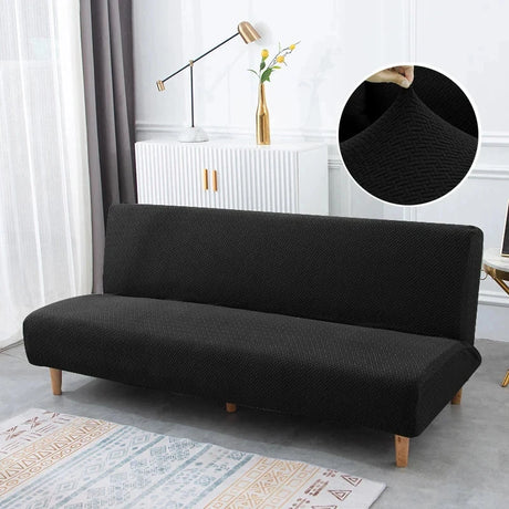 Housse pour canapé-lit, clic-clac, canapé sans accoudoirs taupe noir