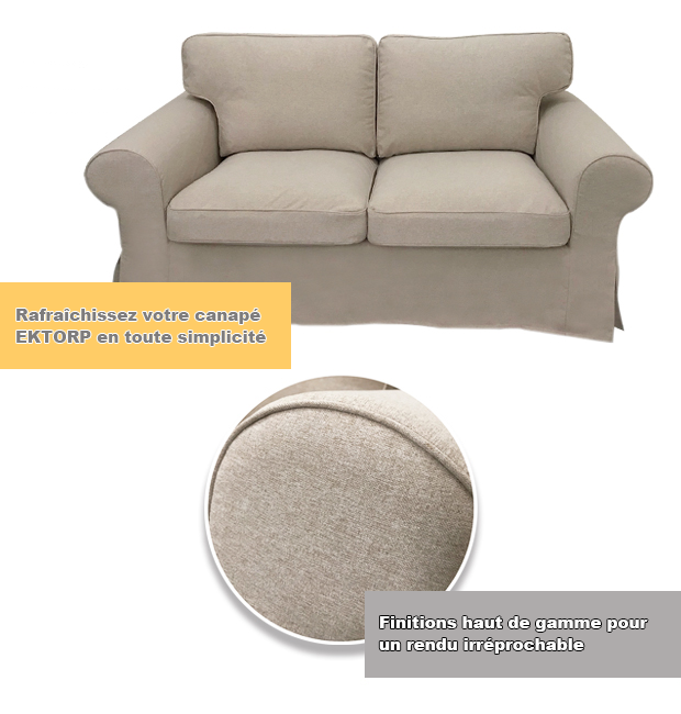 Housse pour canapé IKEA EKTORP 2 places beige tissu