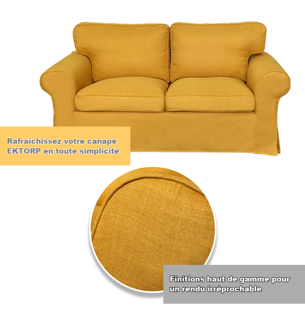 Housse pour canapé IKEA EKTORP 2 places ocre tissu