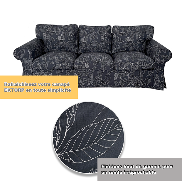 Housse pour canapé IKEA EKTORP 3 places motif imprimé