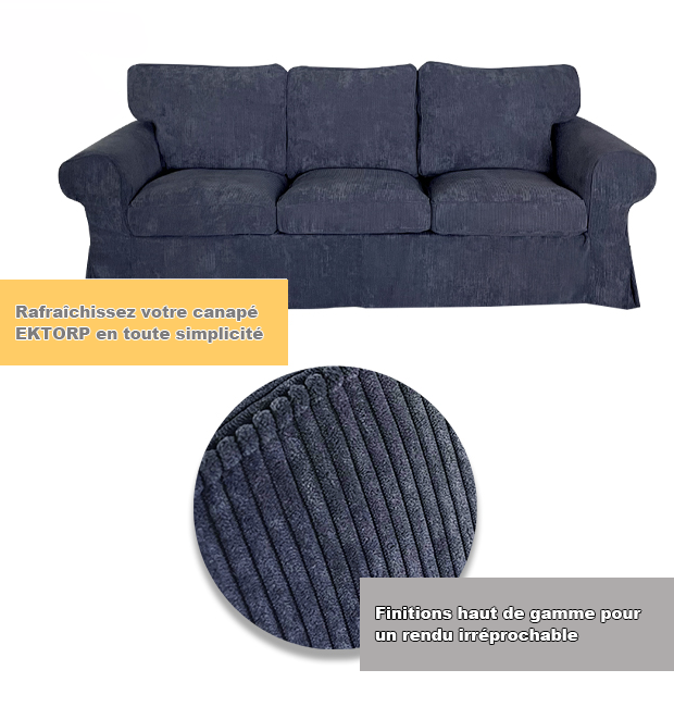 Housse pour canapé IKEA EKTORP haut de gamme velours bleue marine tissu
