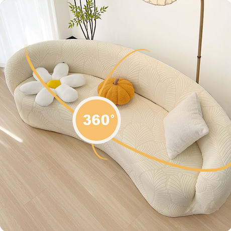 Housse pour canapé incurvé arrondi contemporain extensible
