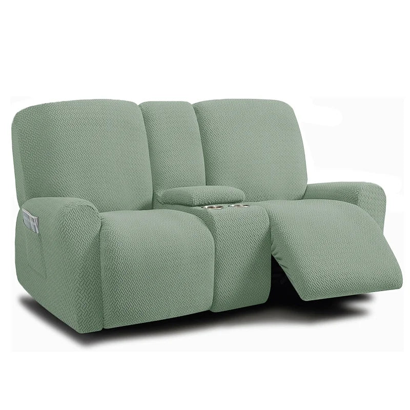 Housse pour canapé relax 2 places avec console vert matcha