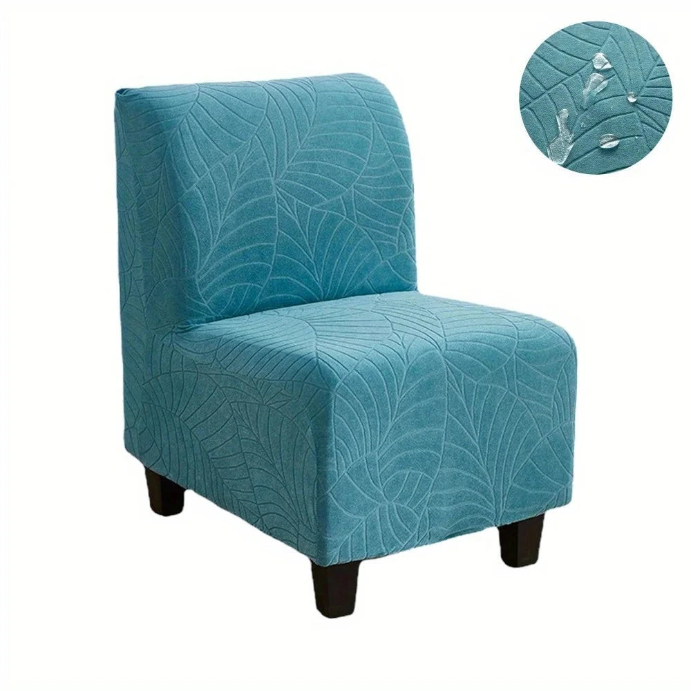 Housse pour chauffeuse, causeuse, fauteuil bas bleue ciel