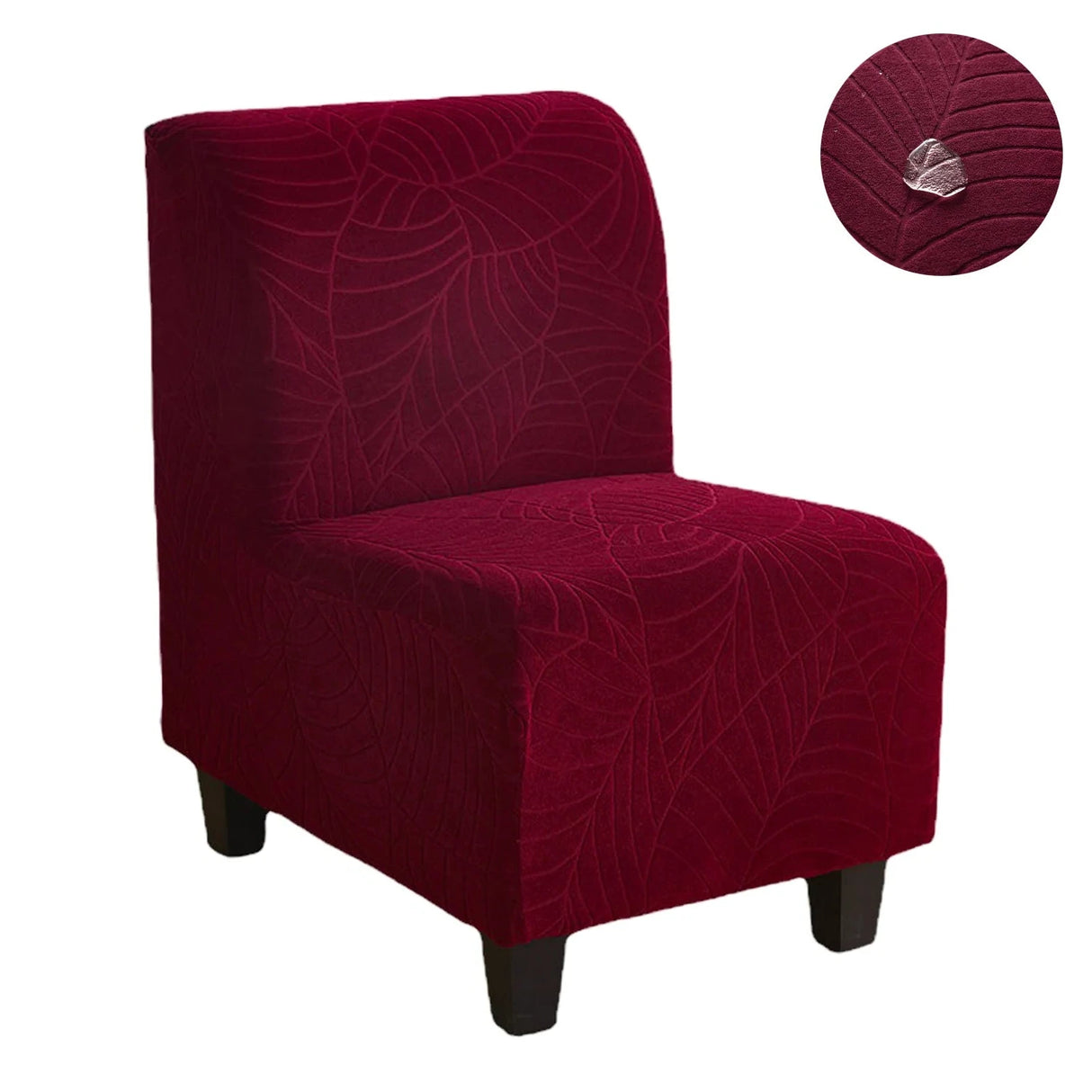 Housse pour chauffeuse, causeuse, fauteuil bas bordeaux